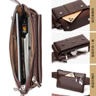 Riñonera Deportiva de Cuero Genuino para Hombre - Bolso Bandolera Impermeable y de Gran Capacidad