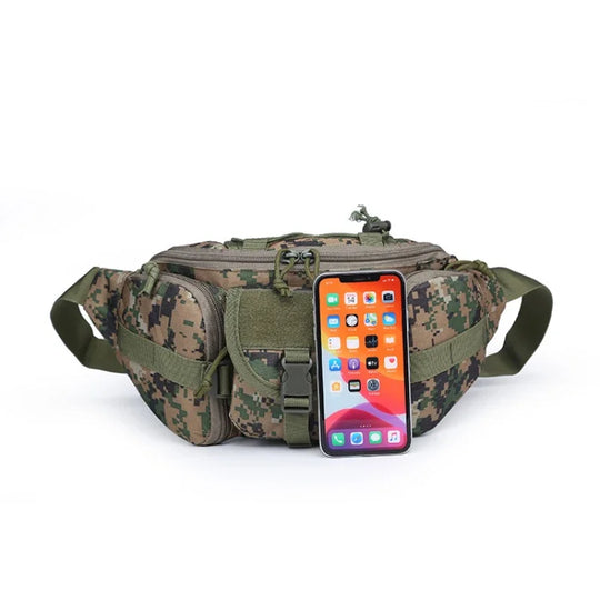 Riñonera Táctica para Hombre de Nylon Impermeable - Mochila de Cintura con Diseño Camuflaje