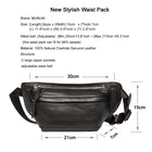 Riñonera Táctica de Cuero Genuino para Hombre - Bolso de Cintura Moderno y Resistente
