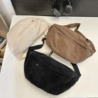 Riñonera de Cintura para Mujer - Bolso Bandolera de Pana Grande y Casual