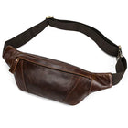 Riñonera Deportiva de Cuero para Hombre - Bolso Bandolera Ajustable