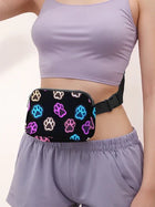Riñonera Deportiva Ajustable con Estampado de Patas - Bolsa de Cintura para Correr
