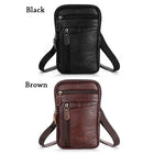 Riñonera Deportiva de Cuero para Hombre - Bolsa Pequeña Cruzada
