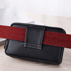 Riñonera Deportiva de Cuero Negro con 3 Compartimentos para Tarjetas