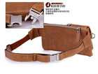 Riñonera Deportiva de Cuero Genuino para Hombre - Bolso Bandolera y Bañanera