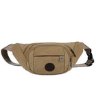 Riñonera Hombre de Lona Grande - Bolso Bandolera Casual para Uso Diario