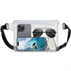 Riñonera Deportiva Impermeable con Triple Cremallera y Compartimento Transparente para Teléfono y Pasaporte
