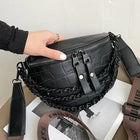 Riñonera Deportiva Elegante con Cadena para Móvil y Cartera - Diseño de Piedra
