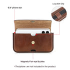 Riñonera Deportiva de Cuero Italiano para Hombre - Bolsa de Cintura con Doble Bolsillo para iPhone 16 Pro Max