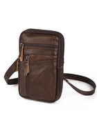 Riñonera Deportiva de Cuero Genuino - Bolsa Pequeña para Teléfono y Cruzada
