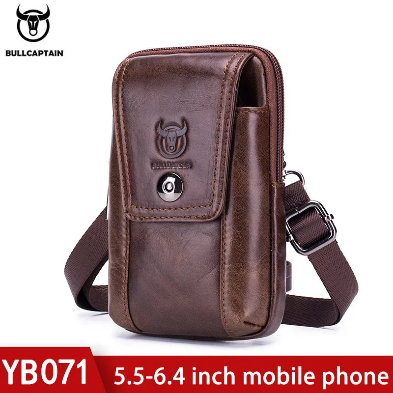 Riñonera de Cuero para Hombre - Bolso de Piel de Vestir Mini y Elegante
