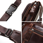 Riñonera de Cuero para Hombre - Bolsa Cinturón de Viaje con Bolsillo para Móvil