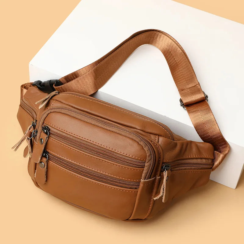Riñonera de Cuero Genuino para Hombre - Bolso de Piel Elegante