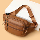 Riñonera de Viaje para Hombre de Cuero Genuino - Bolso de Cintura Elegante