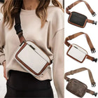 Riñonera Deportiva Mujer - Bolso Cintura Coreano de Cuero Sintético con Ajuste, Clutch y Cartera Multiusos