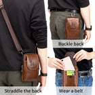 Riñonera de Cuero Genuino para Hombre - Bolso de Cintura Auténtico con Ganchos