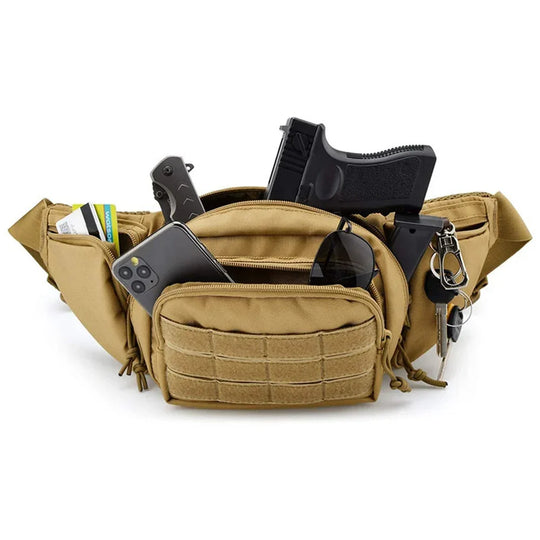 Riñonera Táctica para Hombre - Bolso de Cintura Deportivo con Compartimento para Pistola