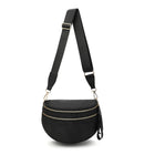 Riñonera de Cintura para Mujer - Bolso Bandolera de Nylon Negro Casual