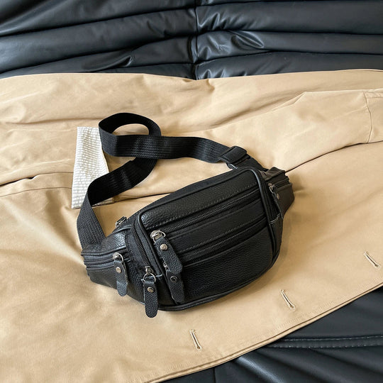 Riñonera de Cuero Unisex - Bolso de Piel de Vestir Mini