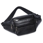 Riñonera Deportiva Hombre - Bolso Bandolera de Cuero Sintético con Cadena para Teléfono
