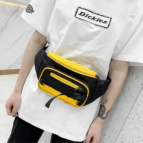 Riñonera Deportiva Unisex - Bolsa de Cintura Ajustable con Correa Larga, Sacoche y Bandolera