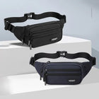 Riñonera Deportiva Oxford Negra - Bolsa de Cintura Impermeable
