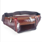 Riñonera de Cuero Genuino para Hombre - Bolso de Cintura con Cadena