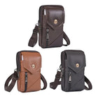 Riñonera Deportiva Hombre Impermeable Cuero Vintage - Bolso Bandolera Ligero para Viajes
