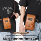 Riñonera Deportiva de Cuero para Hombre - Bolsa de Trabajo al Aire Libre con Compartimento para Móvil