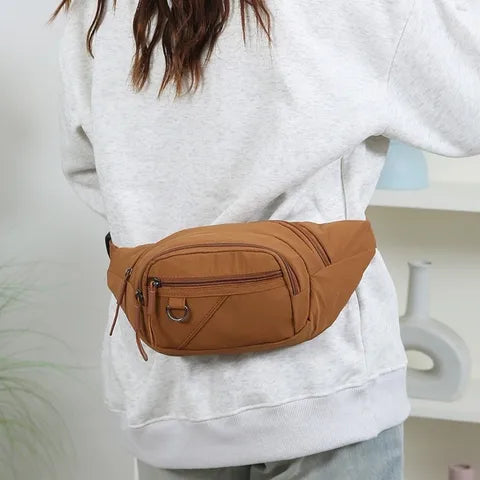 Riñonera Deportiva de Nylon - Resistente, Gran Capacidad y Unicolor para Viajes