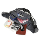 Riñonera Deportiva Grande Antirrobo - Bolsa Pechera de Nailon para Hombre