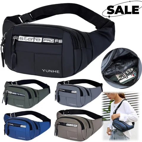 Riñonera Deportiva Antirrobo Hombre - Gran Capacidad, Multifuncional, Nylon