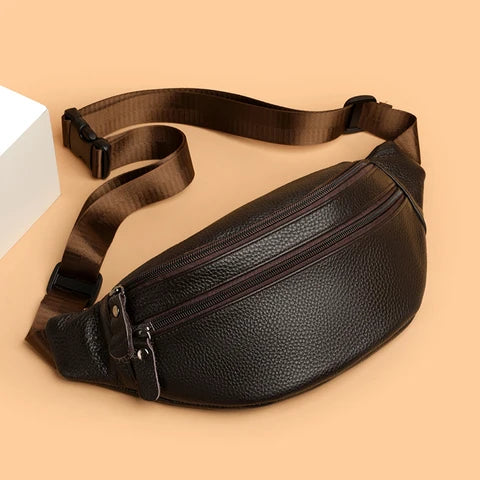 Riñonera Deportiva de Cuero Genuino - Minimalista y Vintage Unisex