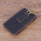 Riñonera Deportiva de Cuero Genuino para Hombre - Bolsa de Cintura con Clip para Móvil