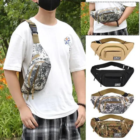 Riñonera Deportiva Camuflaje Impermeable - Bolsa Sling Multifuncional