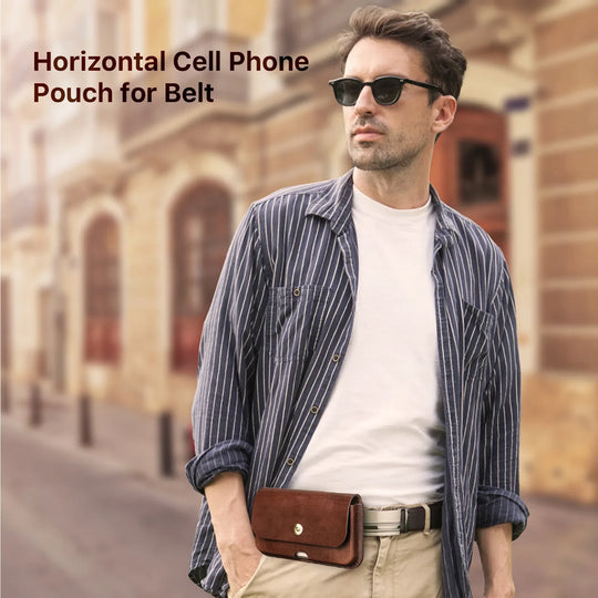 Riñonera de Cuero Genuino para Hombre - Bolso de Piel de Vestir Elegante