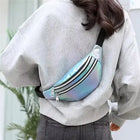 Riñonera Deportiva Impermeable Holográfica - Bolsa de Cintura para Senderismo, Ciclismo y Running