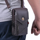 Riñonera Deportiva de Cuero para Hombre, 7.2 Pulgadas, Gran Capacidad, Marrón