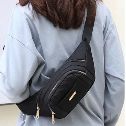 Riñonera Deportiva Impermeable Mujer Gran Capacidad - Bolsa Oxford Floral Bordada
