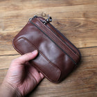 Riñonera de Cuero Genuino para Hombre - Bolso Móvil Multifuncional con Portatarjetas y Monedero
