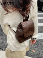 Riñonera Mujer Vintage Marrón - Bolso Bandolera Casual de Cintura