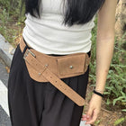 Riñonera de Cuero para Mujer - Bolso de Piel Marrón Elegante
