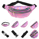 Riñonera Deportiva Mujer: Bolso Brillante de Cintura Ajustable
