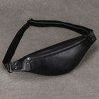 Riñonera Hombre Cuero Genuino - Bolso Bandolera Pequeño Multifuncional para Viaje