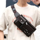 Riñonera Deportiva de Cuero para Hombre - Bolsa Multiusos para Actividades al Aire Libre