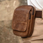 Riñonera Deportiva de Cuero Vintage para Hombre - Bolsa de Cintura Resistente para Exteriores