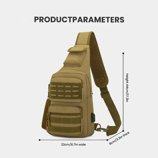 Riñonera Mochila Pecho Deportiva Exterior Bolso Hombro para Running, Pesca y Uso Diario