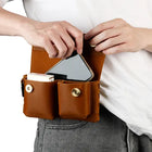 Riñonera Deportiva de Cuero Genuino Crazy Horse para Hombre - Estilo Retro