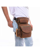 Riñonera Deportiva de Cuero Genuino - Bolsa Cruzada Multifuncional para Hombre