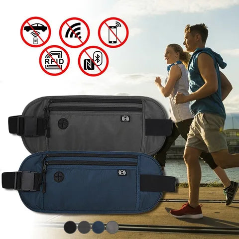 Riñonera Deportiva Impermeable con Protección RFID y Compartimento Secreto para Móvil